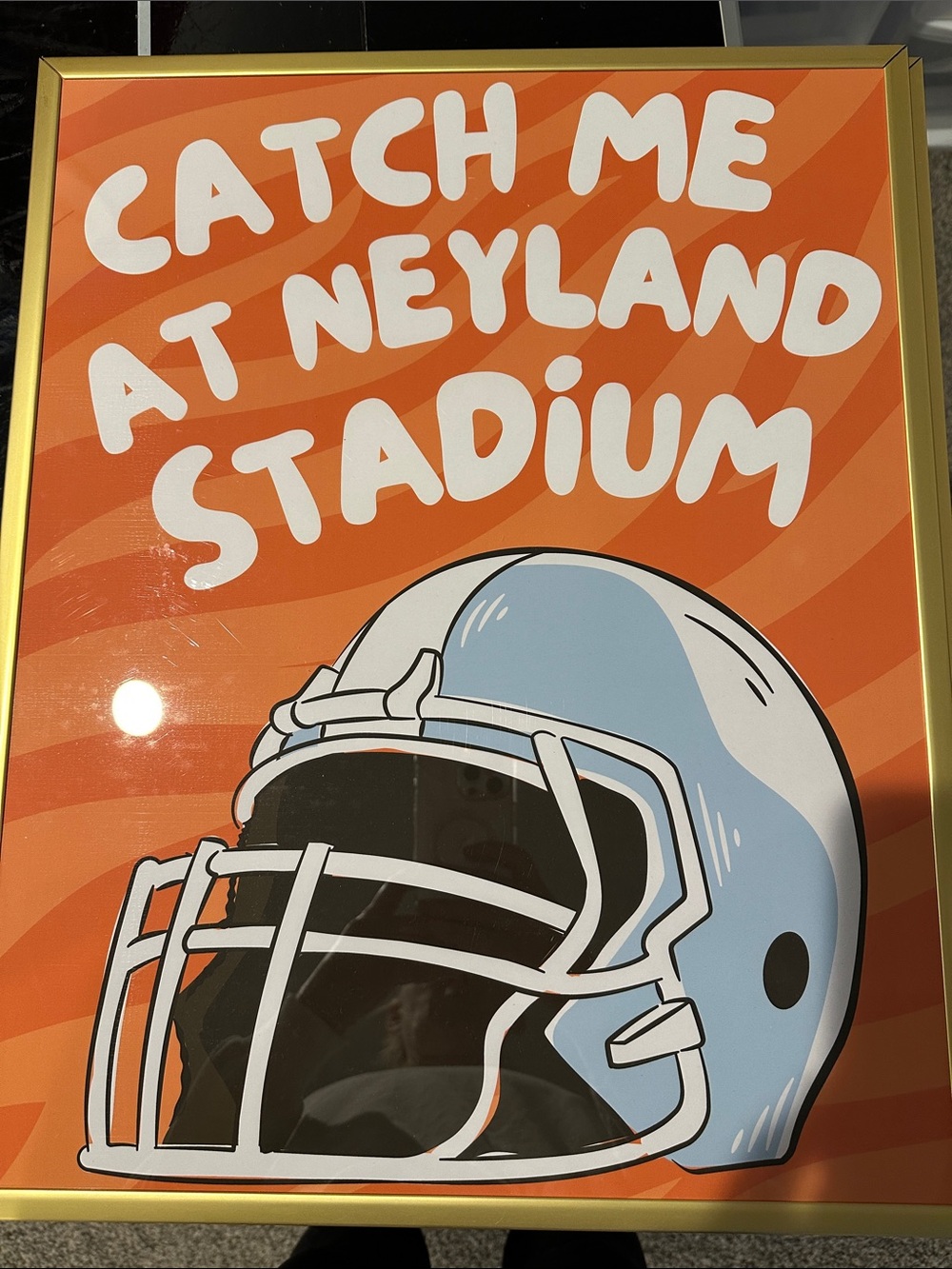 Catch Me At Neyland Stadium Helmet Wall Art - Orange Background